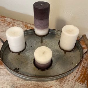 Metal candle tray